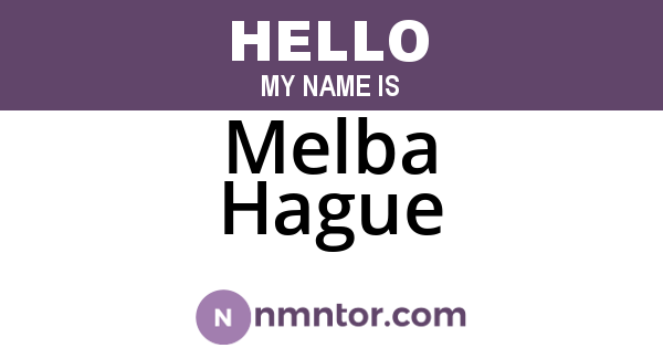 Melba Hague