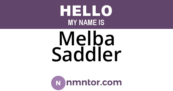Melba Saddler