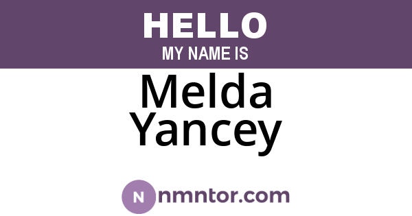 Melda Yancey