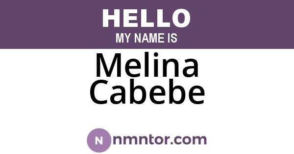 Melina Cabebe