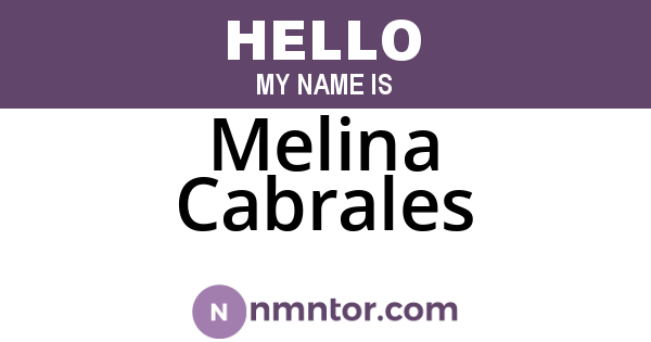 Melina Cabrales
