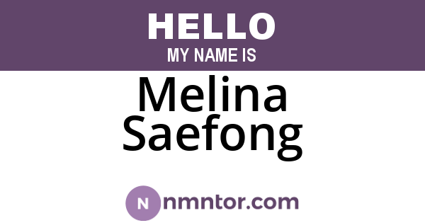 Melina Saefong