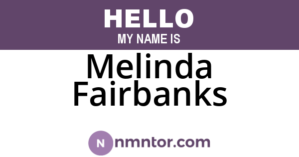 Melinda Fairbanks