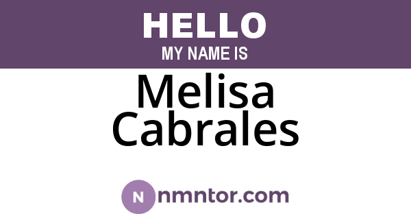 Melisa Cabrales