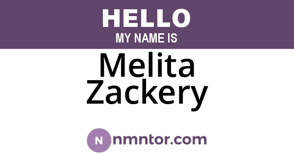 Melita Zackery