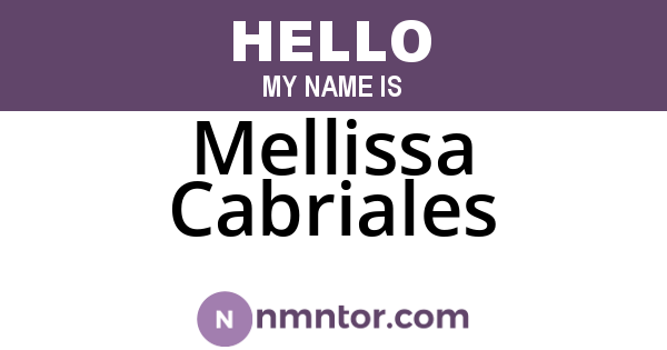 Mellissa Cabriales
