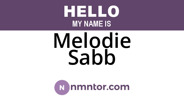 Melodie Sabb