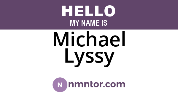 Michael Lyssy