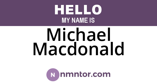Michael Macdonald