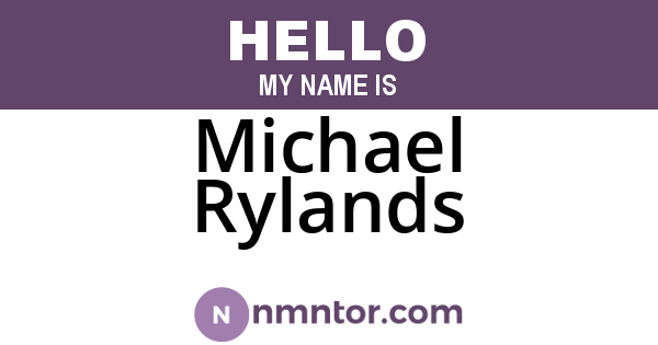 Michael Rylands
