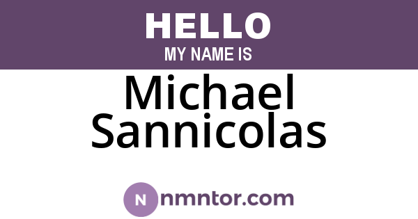 Michael Sannicolas