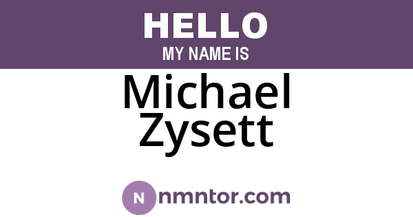 Michael Zysett