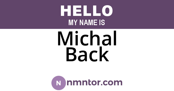 Michal Back