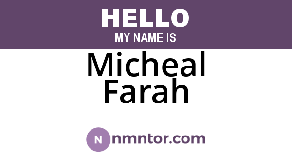 Micheal Farah