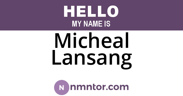 Micheal Lansang