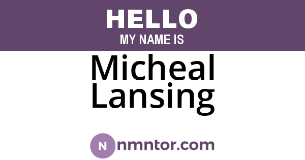 Micheal Lansing