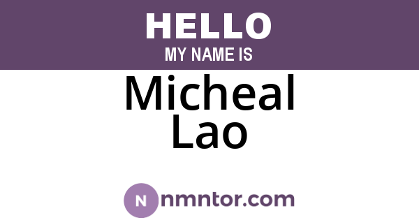 Micheal Lao