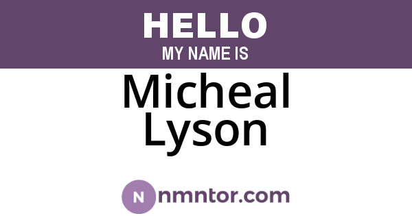 Micheal Lyson