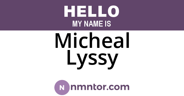 Micheal Lyssy