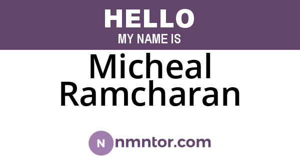 Micheal Ramcharan