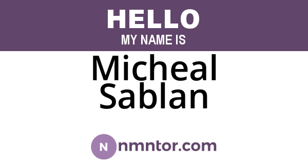 Micheal Sablan