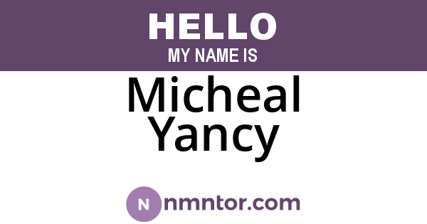 Micheal Yancy