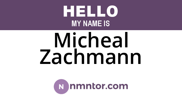 Micheal Zachmann