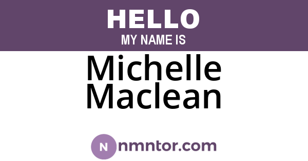 Michelle Maclean