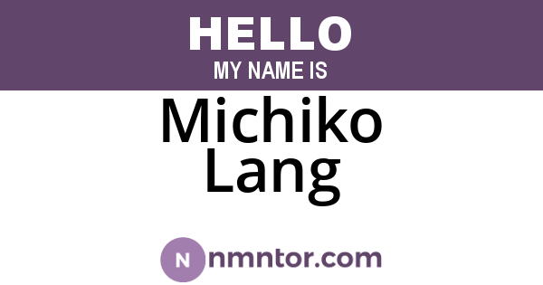 Michiko Lang
