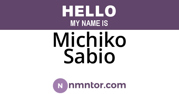 Michiko Sabio