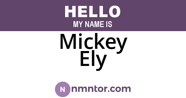 Mickey Ely