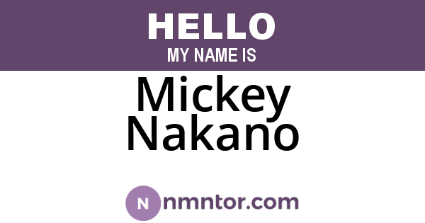 Mickey Nakano