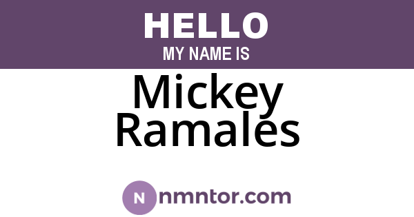 Mickey Ramales