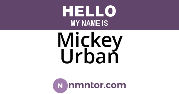 Mickey Urban