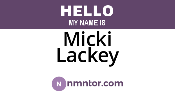 Micki Lackey
