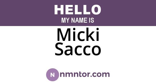 Micki Sacco