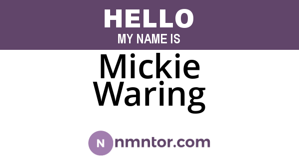 Mickie Waring