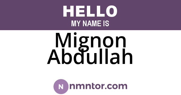 Mignon Abdullah