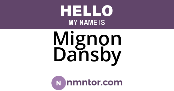 Mignon Dansby