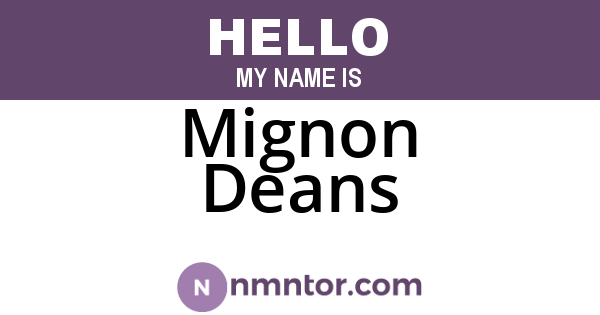 Mignon Deans