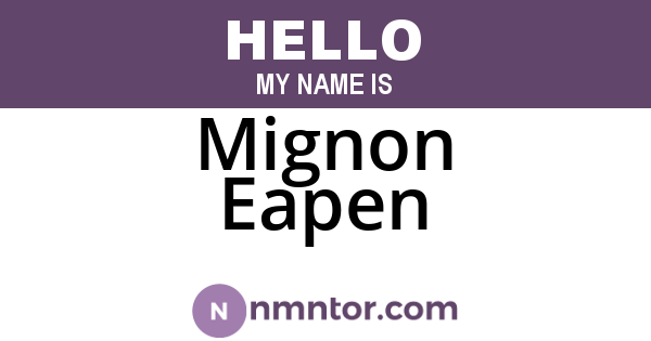 Mignon Eapen
