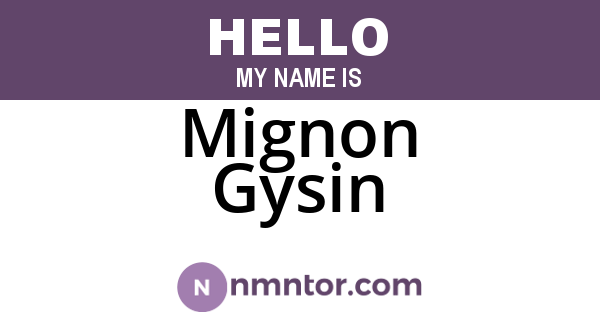 Mignon Gysin
