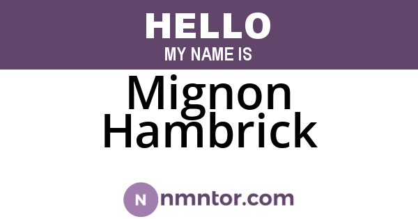 Mignon Hambrick