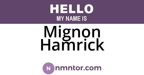 Mignon Hamrick