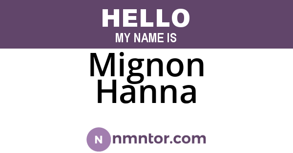 Mignon Hanna