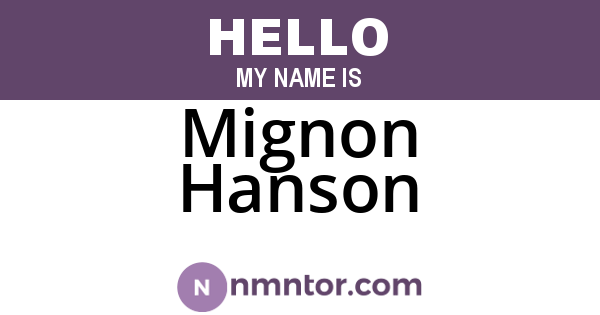 Mignon Hanson