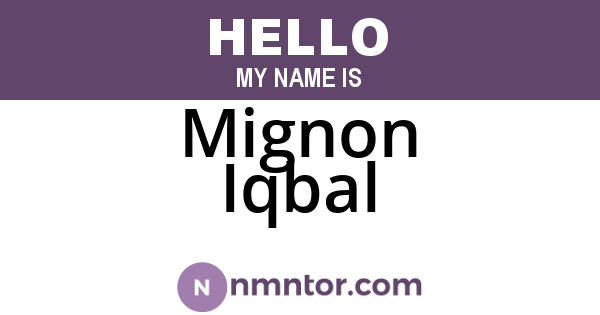 Mignon Iqbal