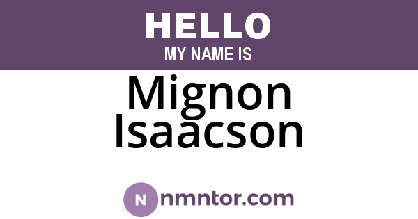 Mignon Isaacson
