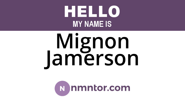 Mignon Jamerson