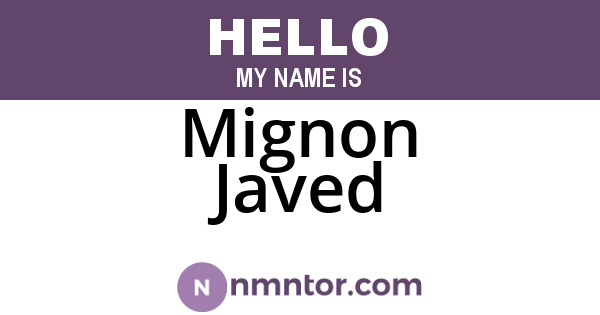 Mignon Javed